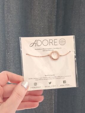 Adore Rose Gold Open Circle Bracelet with Swarovski Crystal Accent